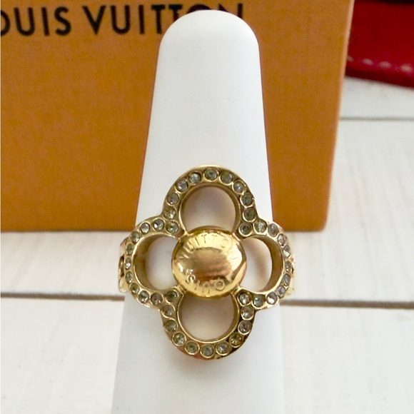 Louis Vuitton Jewelry - Louis Vuitton Crystal Flower Power Gold Ring